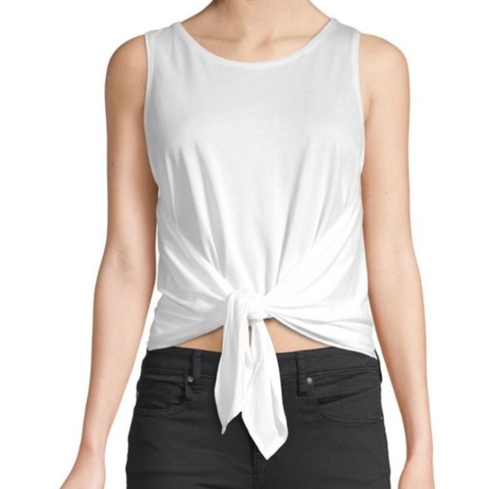 CLUB MANACO WHITE TIE FRONT TANK SIZE LARGE
